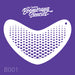 Multi-size heart design on boomerang shaped stencil 
