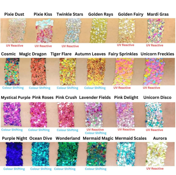 Fusion Body Art | Glitter Creams - Mystical Purple 10ml (UV Reactive & Color Shifting)