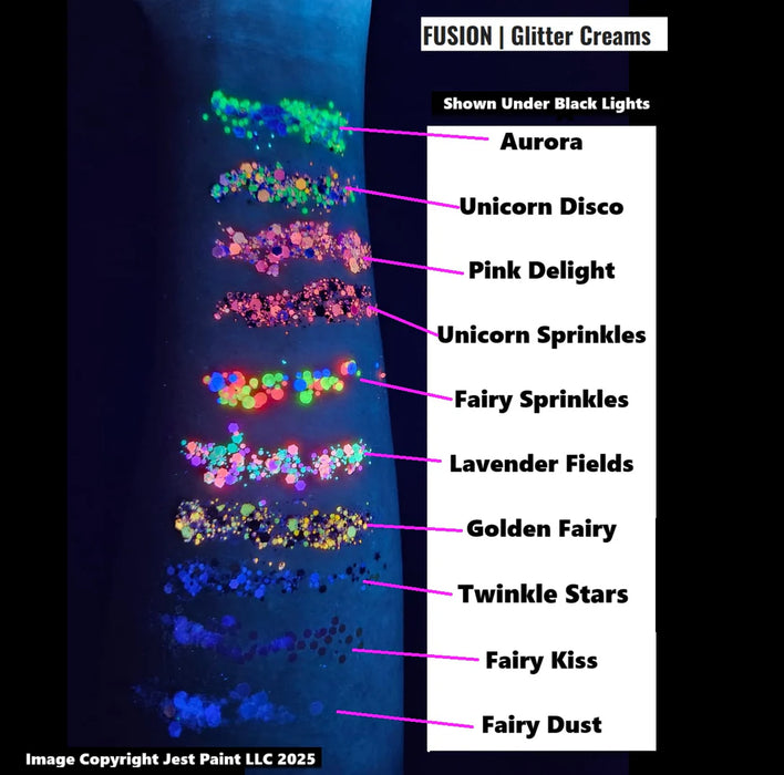 Fusion Body Art | Glitter Creams - Pink Delight 10ml (UV Reactive)