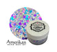 Galaxy Purple teal pink and silver chunky glitter  cream jar
