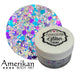Galaxy Purple teal pink and silver chunky glitter  cream jar

