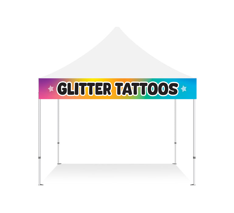 Glitter Tattoos Banner 1x10ft Festival Tents