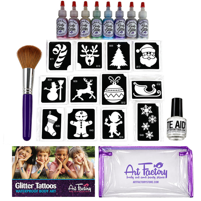 Christmas Party 60 Glitter Tattoo Kit by Art Factory