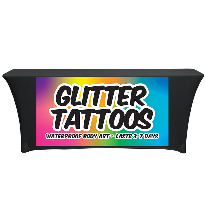 Glitter Tattoos Banner 4x2ft for Table Display