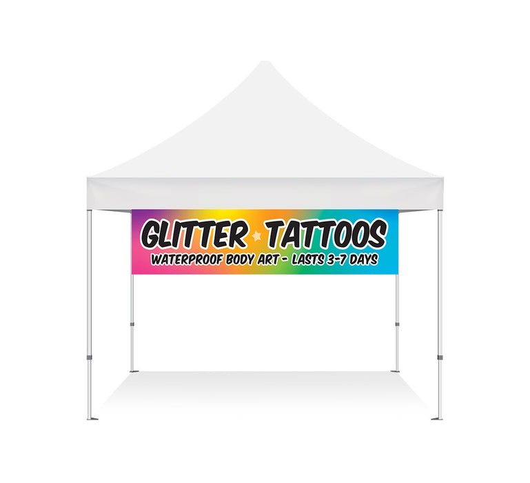 Glitter Tattoos Banner 2x10ft Festival Tents