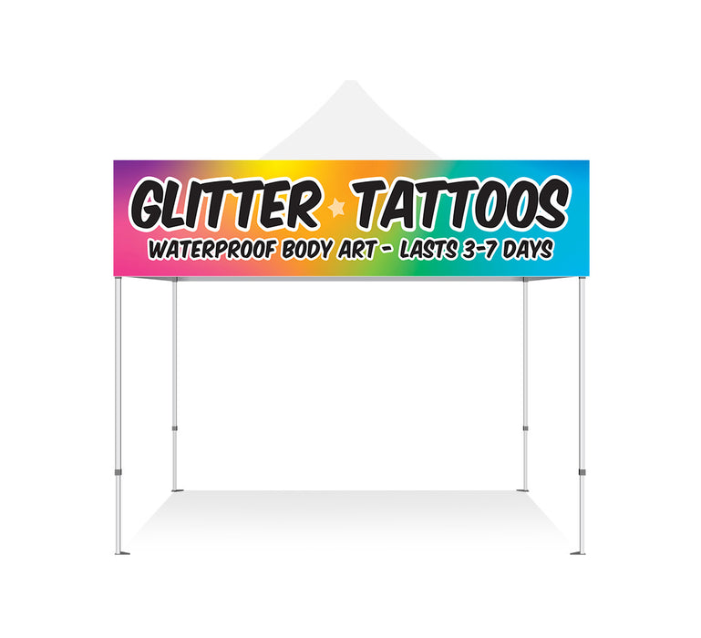 Glitter Tattoos Banner 2x10ft Festival Tents