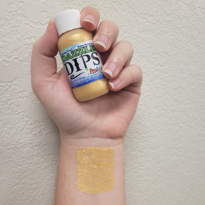 Gold Dazzle ProAiir DIPS Waterproof Face Paint 1oz