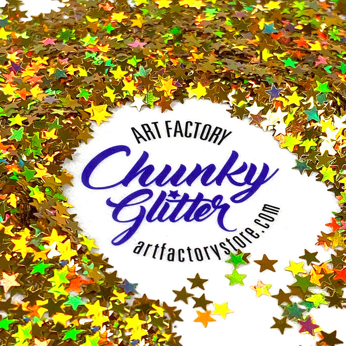 Loose Chunky Glitter - Gold Stars • Art Factory
