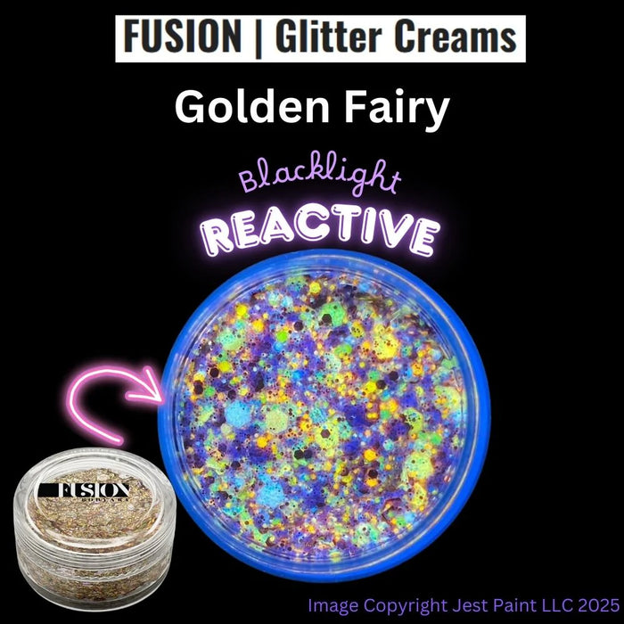 Fusion Body Art | Glitter Creams - Golden Fairy 10ml (UV Reactive)