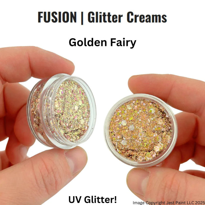 Fusion Body Art | Glitter Creams - Golden Fairy 10ml (UV Reactive)