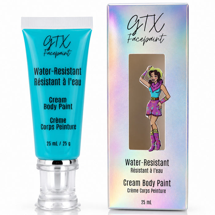 GTX Water-Resistant Cream Body Paint - Honkey Tonk Turquoise- Neon 25ml