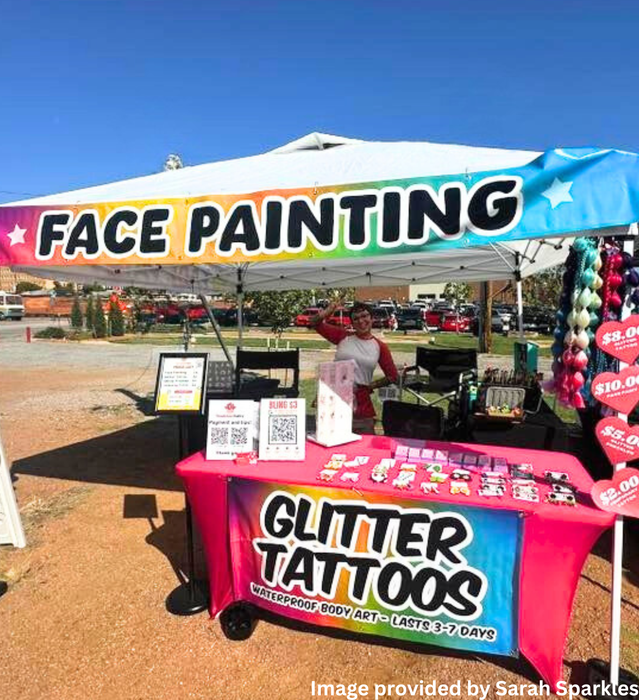 Face Painting Banner 1x10ft Festival Tents