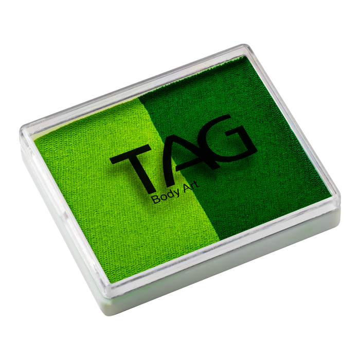 Tag face Paint Split Cake - Light Green / Mid Green