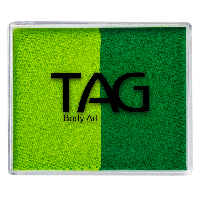 Tag face Paint Split Cake - Light Green / Mid Green