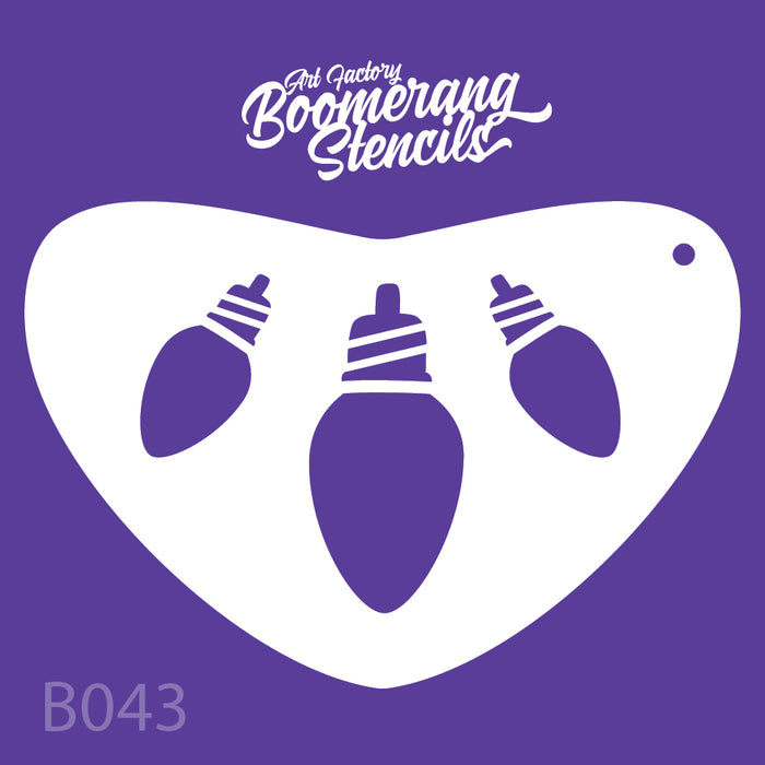 Boomerang stencils product with three light bulb shapes 