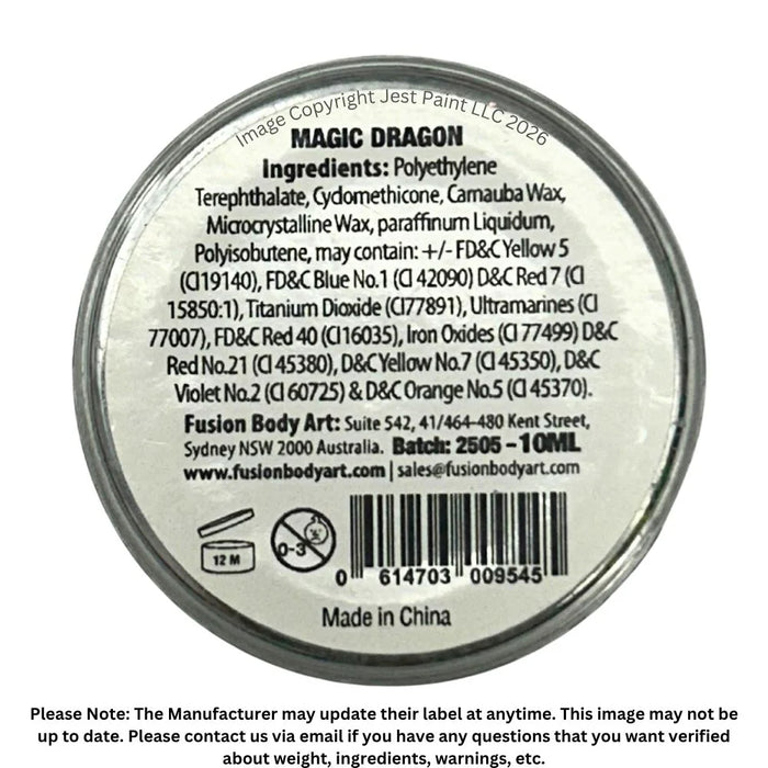 Fusion Body Art | Glitter Creams - Magic Dragon 10ml (Color Shifting)