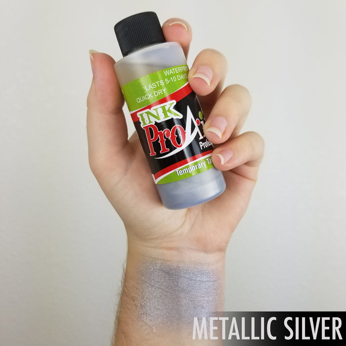 Metallic Silver ProAiir INK Alcohol Based Airbrush Body Paint  2oz