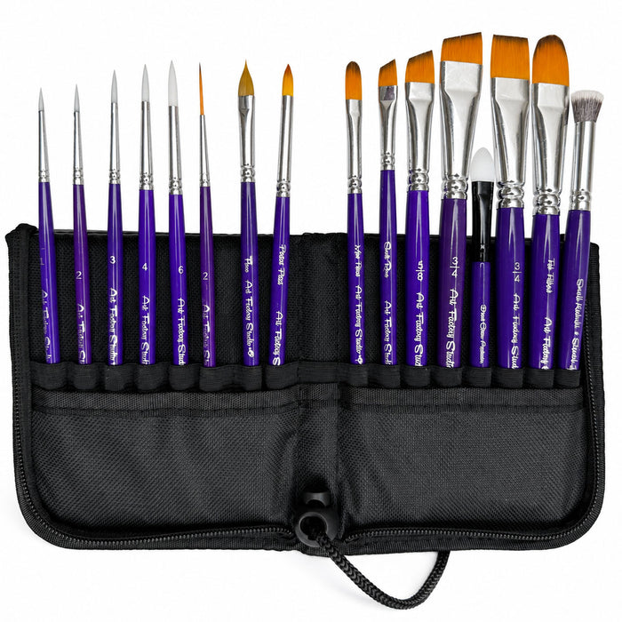 Art Factory Studio 16-Piece Face Painting Brush Set & Case