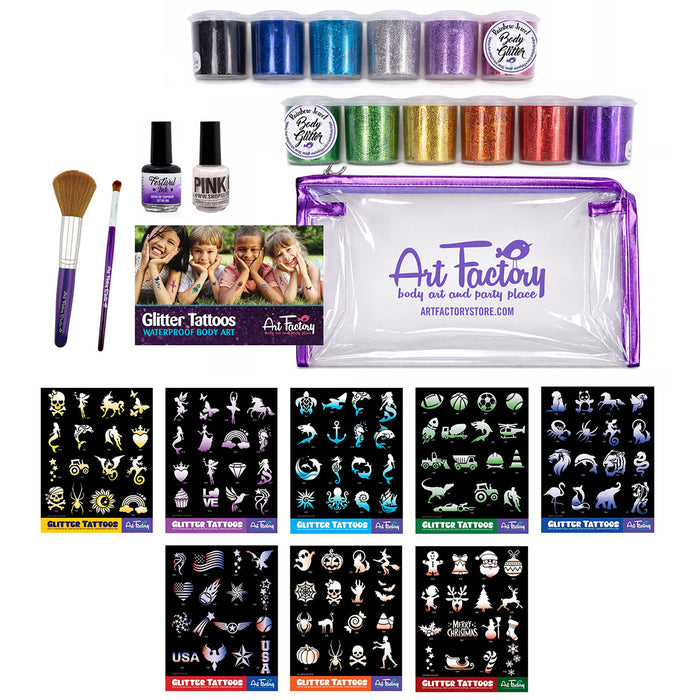 PRO 320 Glitter Tattoo Kit – Choose Your 4 Stencil Sets
