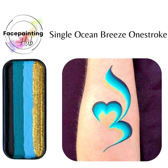 Ocean breeze one stroke face paint by face painting hub