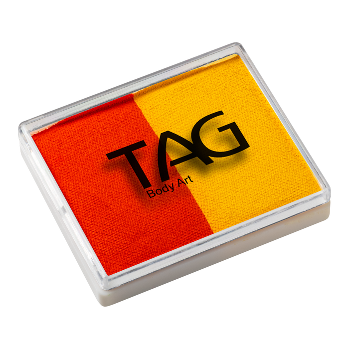 Tag face Paint Split Cake - Orange & Yellow