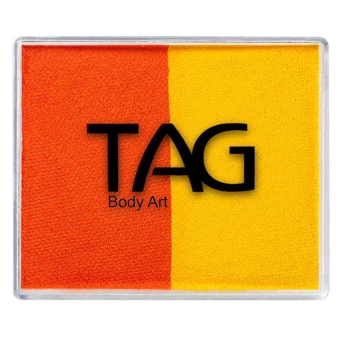 Tag face Paint Split Cake - Orange & Yellow