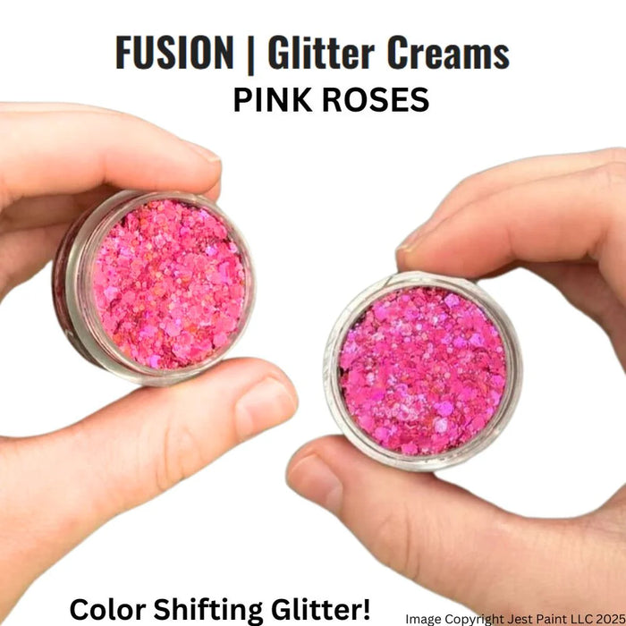 Fusion Body Art | Glitter Creams - Pink Roses 10ml (Color Shifting)
