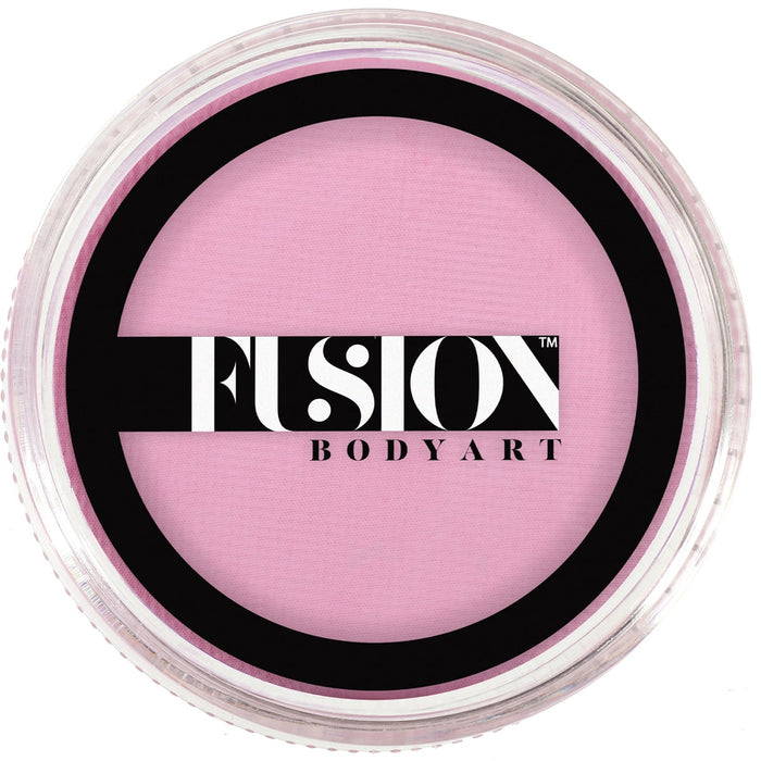 Pink body paint container with 'Fusion Body Art' logo on a white background