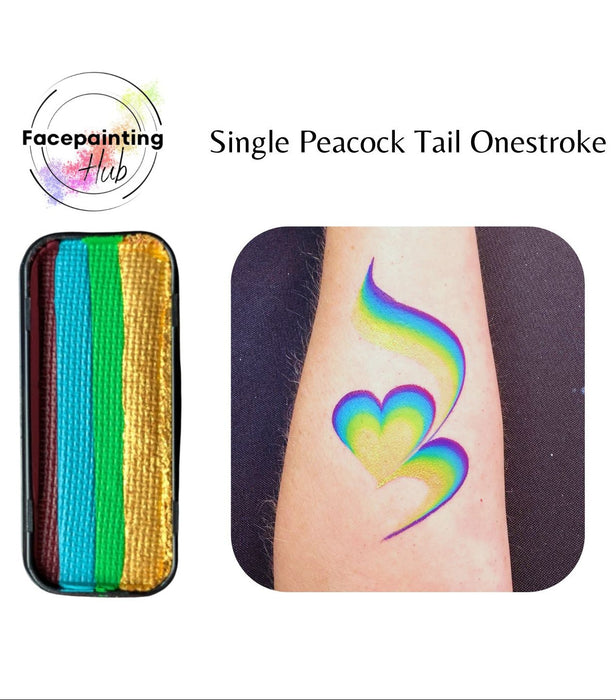 Face Painting Hub - Single Peacock Tail Onestroke