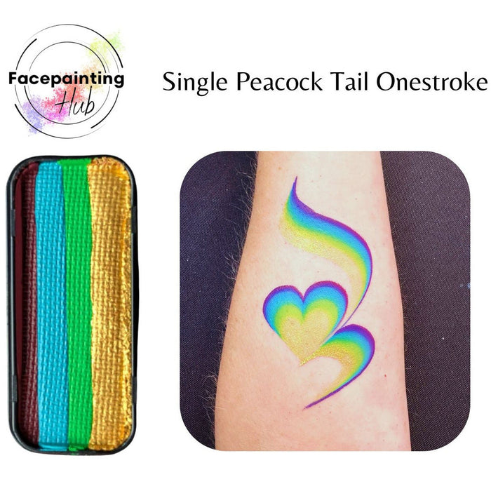 Face Painting Hub - Single Peacock Tail Onestroke