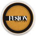 Gold paint pot with Fusion Body Art logo on a white background