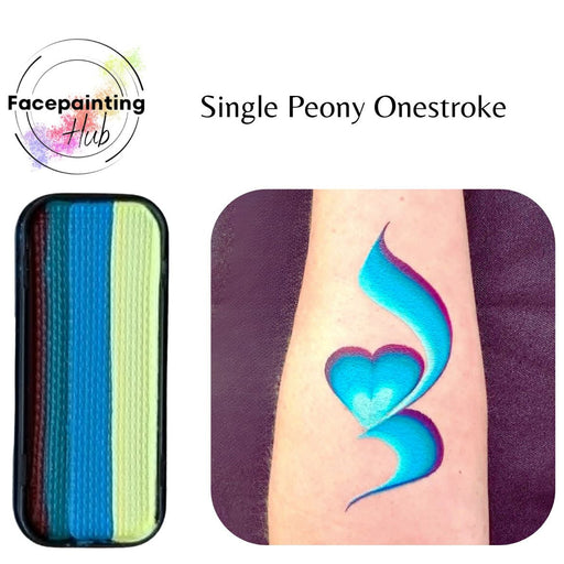 Peony one stroke swatch face paint from the face painting hub