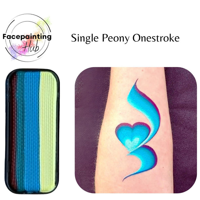Peony one stroke swatch face paint from the face painting hub