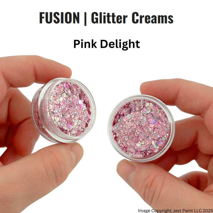 Fusion Body Art | Glitter Creams - Pink Delight 10ml (UV Reactive)