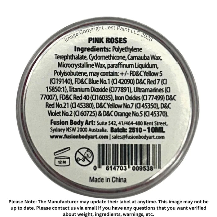 Fusion Body Art | Glitter Creams - Pink Roses 10ml (Color Shifting)