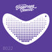 Boomerang stencil with dot pattern on a purple background