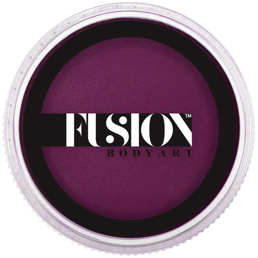 Purple face paint container with 'Fusion Body Art' logo on a white background