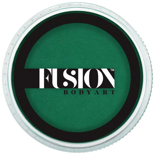 Green paint container with 'Fusion Body Art' logo on a white background
