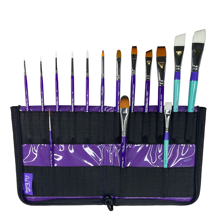 NEW DESIGN - Purple 50 Brush Holder/ Easel & Carrying Case by the Art Factory