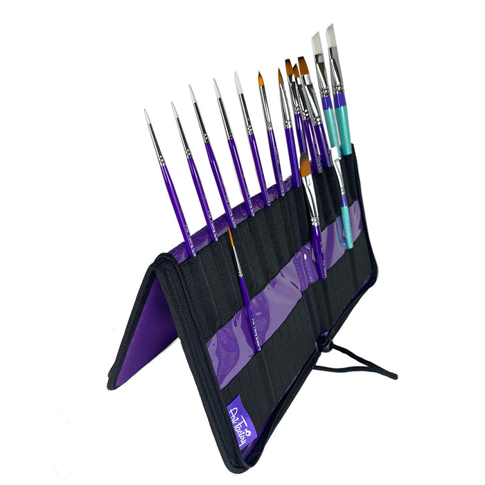 NEW DESIGN - Purple 50 Brush Holder/ Easel & Carrying Case by the Art Factory