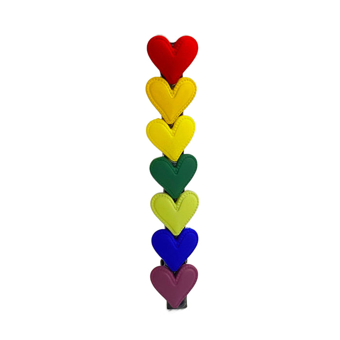 Rainbow Heart Hair Clip