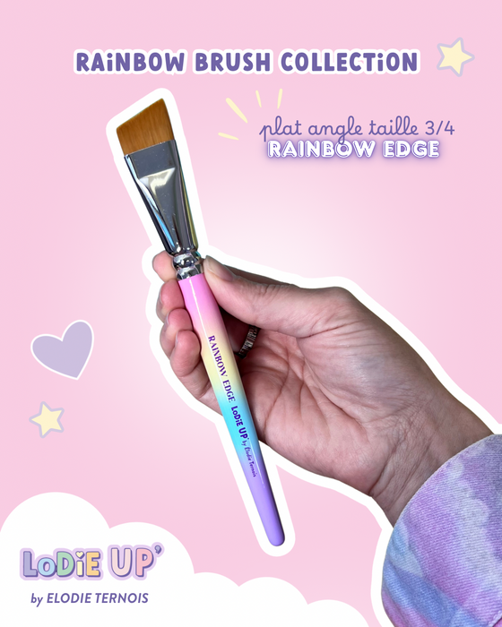LODIE UP' Face Painting Brush 3/4" angled - Rainbow Edge