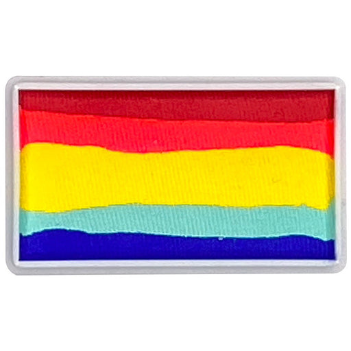 Real rainbow one stroke face painting cake 