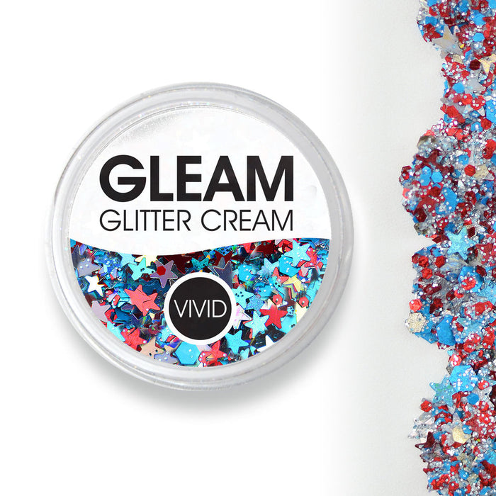 Vivid Gleam Glitter Cream - Red, White & Boom 10gr
