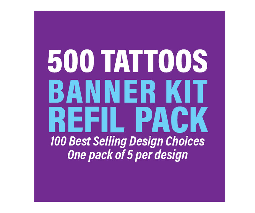 500 Glitter Tattoo Stencils - Refill Pack
