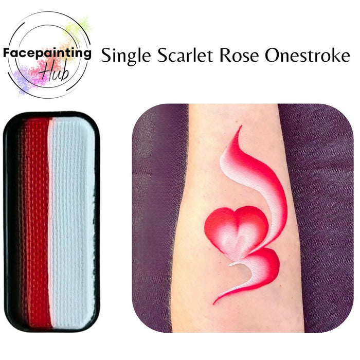 Scarlet rose one stroke swatch by the face painting hub