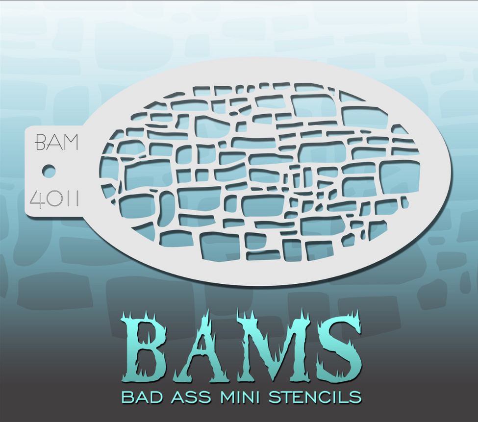4011 - Bad Ass Stencils - Organic Brick Pattern — www.artfactoryus.com