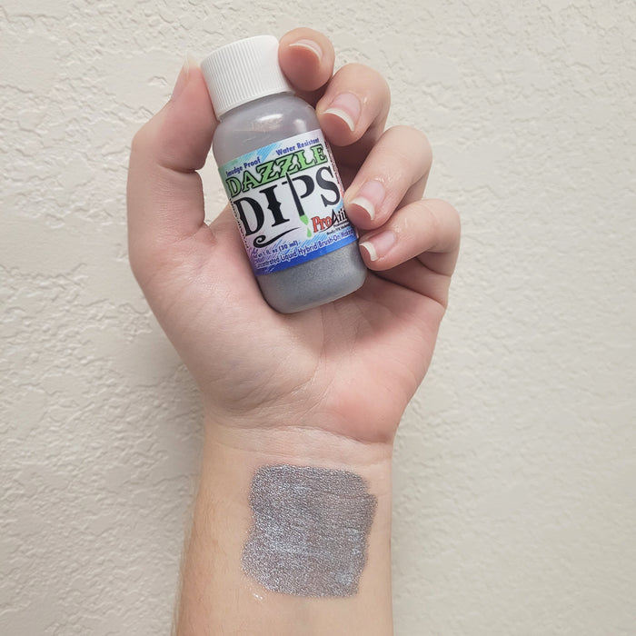 SILVER DAZZLE ProAiir DIPS Waterproof Face Paint 1oz