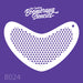 Boomerang stencil with small star pattern on a purple background