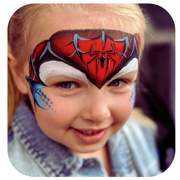 Spider Red single onestroke face paint cake, Face Painting Hub